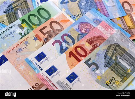 Various Euro Currency Notes Stock Photo Alamy