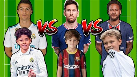 Ronaldo And Ronaldo Jr 🆚 Messi And Thiago Messi 🆚 Neymar And David Lucca 🔥💪😲