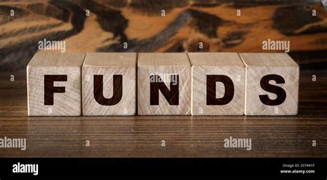 Funds Word On Wooden Cube Blocks Business Sponsorship Concept Stock