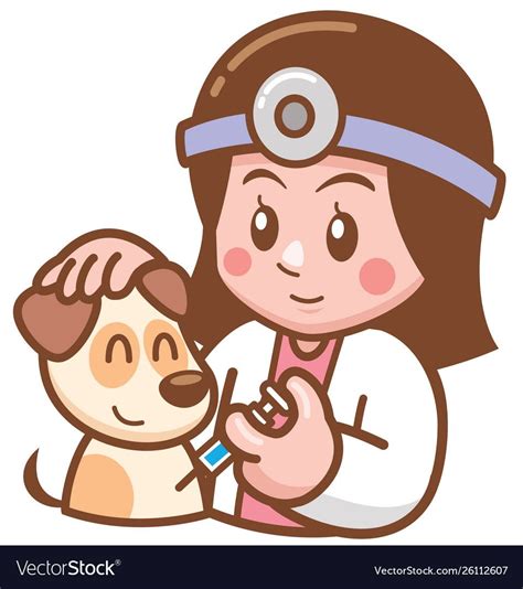 Vector Illustration Of Cartoon Pet Doctor With Dog Download A Free