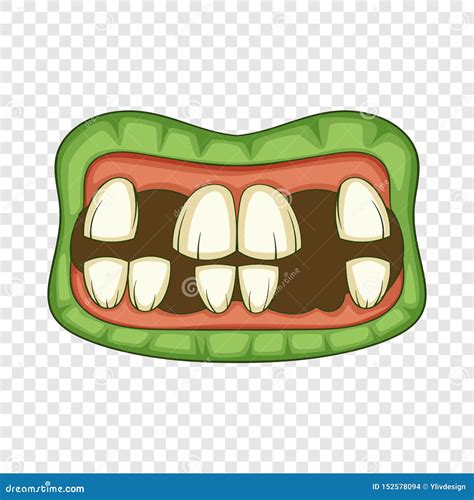Zombie Teeth Icon Cartoon Style 86760147