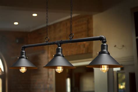 With a vaulted ceiling, look for interesting chandeliers and pendant lights for style and add recessed lighting for additional ambient illumination. NEW Industrial Hanging Ceiling Pendant 3 Lamp Black Pipe ...
