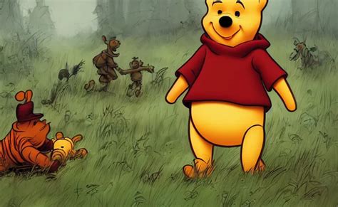 Winnie The Pooh As Zombie During D Day Stable Diffusion