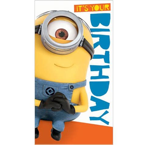 Its Your Birthday Minions Birthday Card With Stickers De037