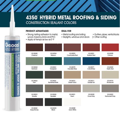 Geocel Sealants And Adhesives 2300 4350 2320 Phantom Metal Roofing