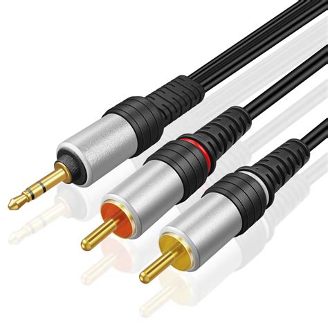 35mm To Rca Audio Cable 15ft Male Stereo Y Adapter Aux Auxiliary