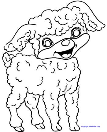 Coloring page with cute sheep character. In Like a Lion, Out Like a Lamb KinderArt Littles ...
