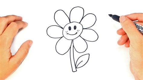 Cómo Dibujar Un Flor Para Niños Dibujo De Flor Paso A Paso