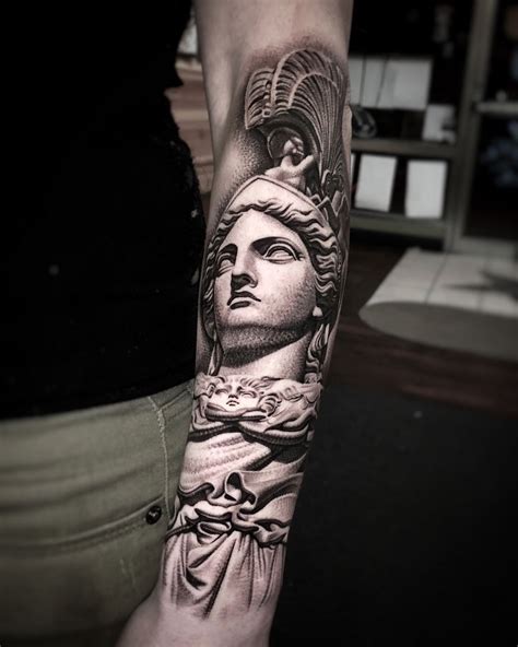 Greek Goddess Athena Statue Tattoo Annighoul