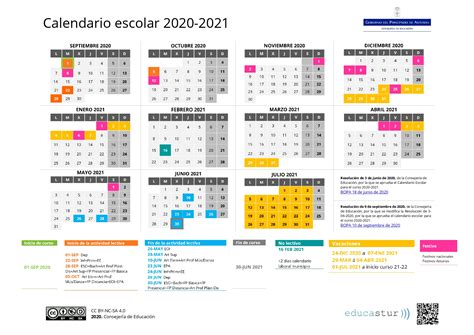 Calendario Escolar Asturias 2020 A 2021 Modificado Calendario Aug 2021