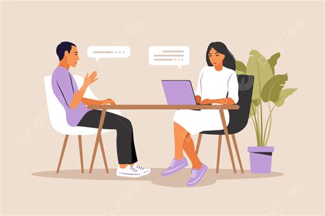 Job Interview Conversation Concept Illustration Resume Work