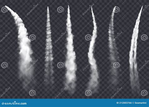 Plane Smoke Trail Air Jet Clouds Vector Contrails Stock Vector