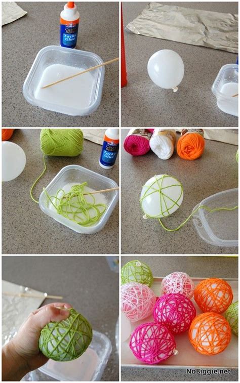 Diy Glue Yarn Ball Tutorial Diy Yarn Kids Crafts