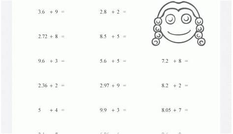 divide with decimals worksheet