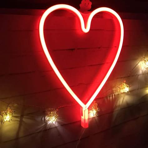 Neon Red Heart Neon Sign Tapestry Girls Eclectic Lighting Decor