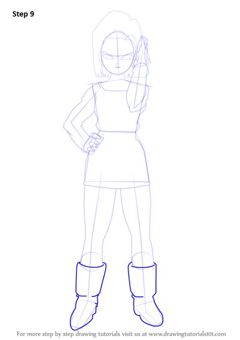 Step By Step How To Draw Android 18 From Dragon Ball Z