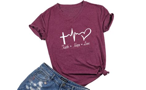 Faith Hope Love Christian T Shirt Women Casual Letter