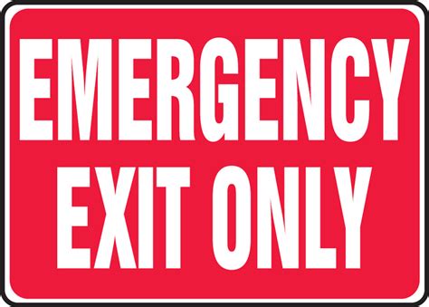 Emergency Exit Only Sign Red Mext441