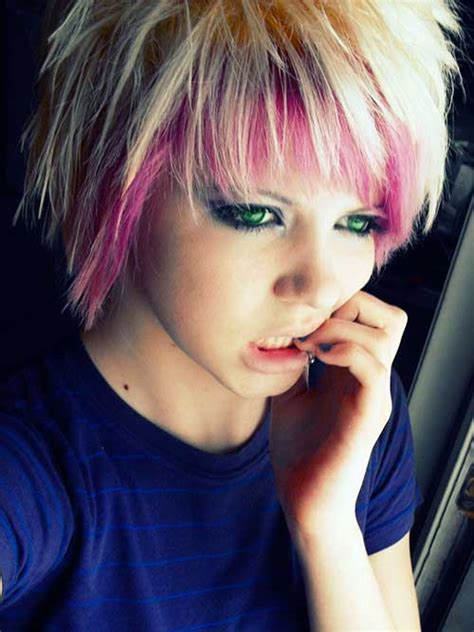 These are short to very short hairstyles that are usually colored in vibrant hair colors. 10 Emo Pixie Cuts | Short Hairstyles 2018 - 2019 | Most ...