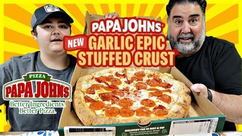 Papa Johns Garlic Epic Stuff Crust Pizza Review Youtube