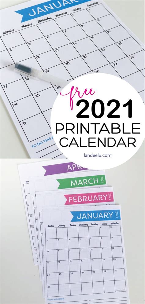 Ink Friendly 2021 Free Printable Calendar Printable Calendar Template