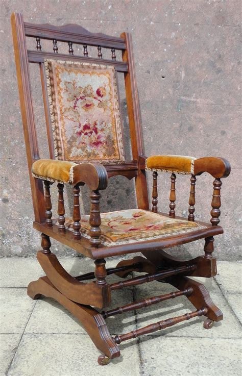 Throughout the decades, the type of wood used varied. American Mahogany Spring Rocking Armchair - Antiques Atlas