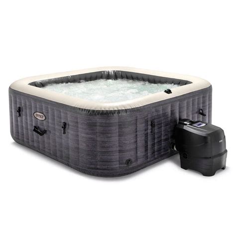 Intex Purespa Plus Greystone 6 Person Inflatable Square Hot Tub Spa 94
