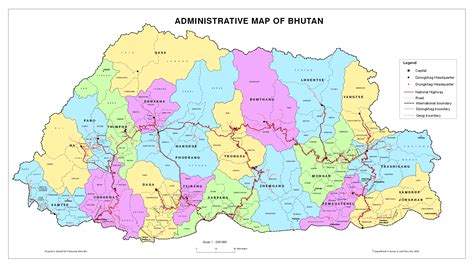 Large Detailed Tourist Map Of Bhutan Bhutan Large Detailed Tourist Map