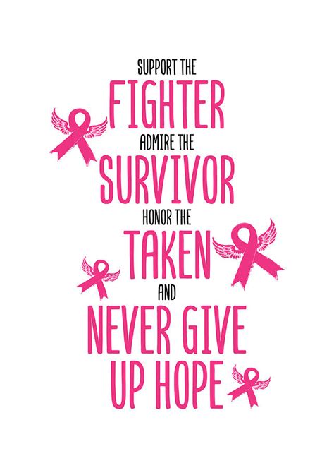 breast cancer awareness wall art decor support the fighter admire the survivor honor the taken