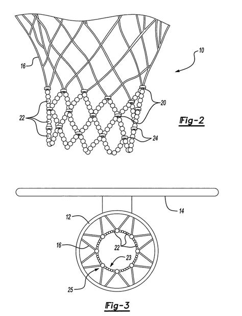 Us7094166b2 Snapping Basketball Net Patent Drawing Basketball Net