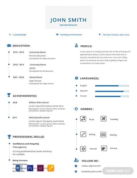 Free Medical Resume Template In Microsoft Word Doc