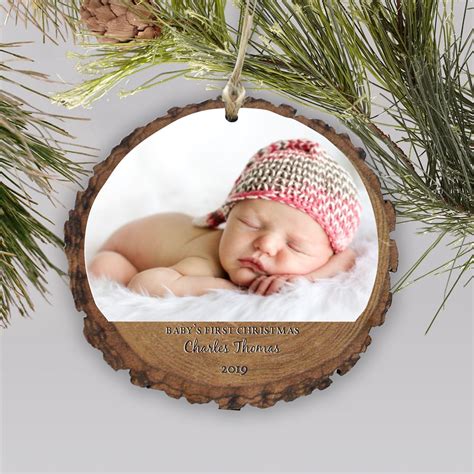 Babys First Christmas Photo Ornament Wood Tsforyounow