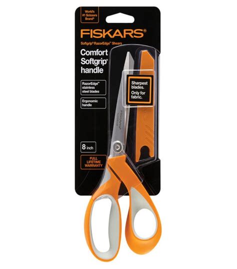 Ergonomic Handle Fiskars 8 Razor Edge Scissors Softgrip Tools
