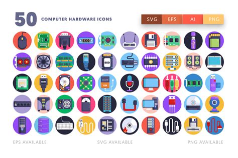 50 Computer Hardware Icons Graphic By Dighital Design · Creative Fabrica