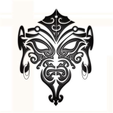 Black Maori Face Tattoo Stencil Tatoeages Marquesan