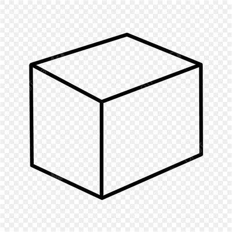 Cube Lines Clipart Transparent Background Cube Line Black Icon Line