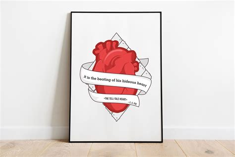 Then he opens the shutter of the lantern so that a. Heart - Printable Art, Books Quote, Literature poster | Edgar Allan Poe The Tell-Tale Heart ...