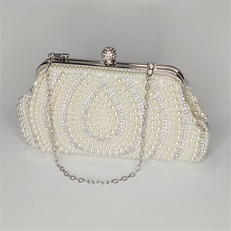 Perle Ivory Pearl Vintage Clutch Bag Karen Edell Millinery