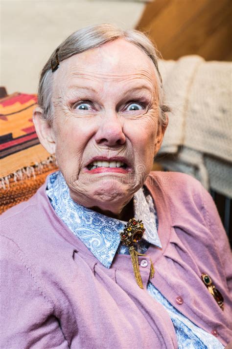 Old Woman Making A Face Stock Photo Image Of Surly Silly