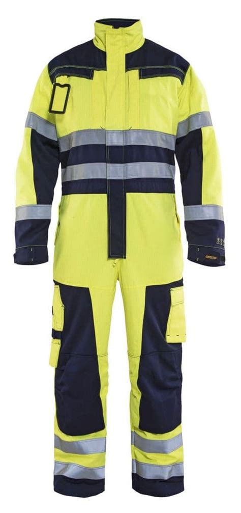 Blaklader 6378 Multinorm Flame Retardant Coverall Hi Vis Yellow Navy