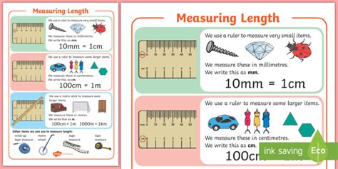 Ks1 Maths Measuring Length A4 Display Poster Teacher Made