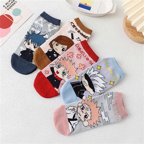 Anime Jujutsu Kaisen Sock Cosplay Itadori Yuji Kugisaki Nobara Gojo Satoru Sneaker Ankle Socks