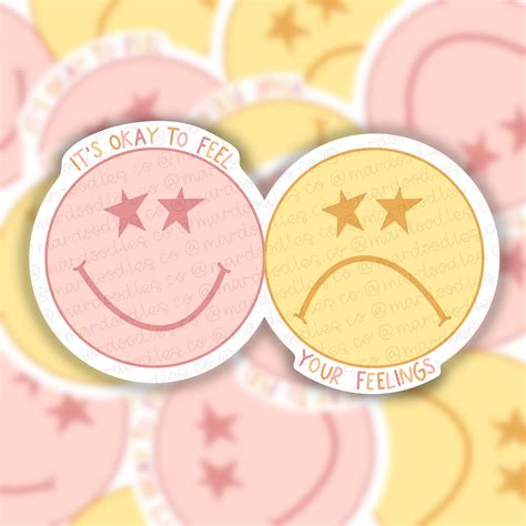 Its Okay To Feel Your Feelings Smiley Face Sticker Etsy
