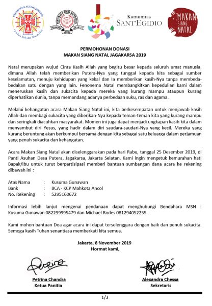 Contoh proposal natal di sekolah. Contoh Surat Permohonan Dana Natal / Atas perhatian dan partisipasinya kami ucapkan terima kasih ...