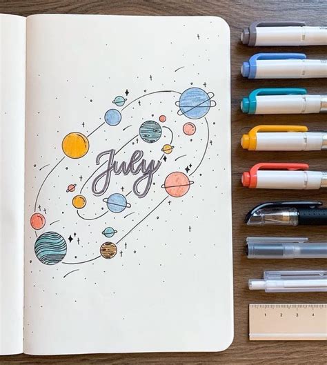25 Galaxy And Space Themed Bujo Spreads You Need In 2020 Bullet