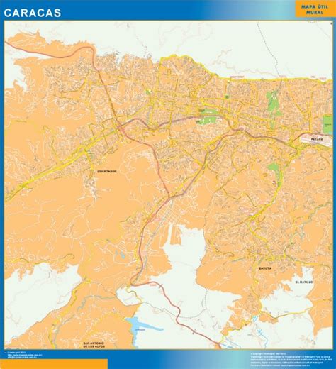 Mapa De Caracas Capital Venezuela Mapas Para Colombia De Pared Grandes