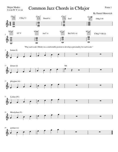 Common Jazz Chords Sheet Music For Piano Download Free In Pdf Or Midi