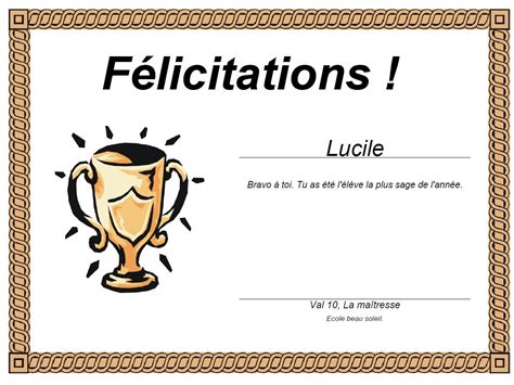 Créer Un Diplôme A Imprimer - Diplomes Pour Recompenser ...