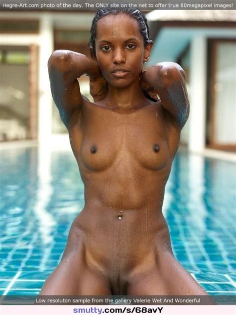 Valerie The Ebony Mauritiusian Sexy Nude Pose Boobs Smalltits Shaved Pussy Muscular