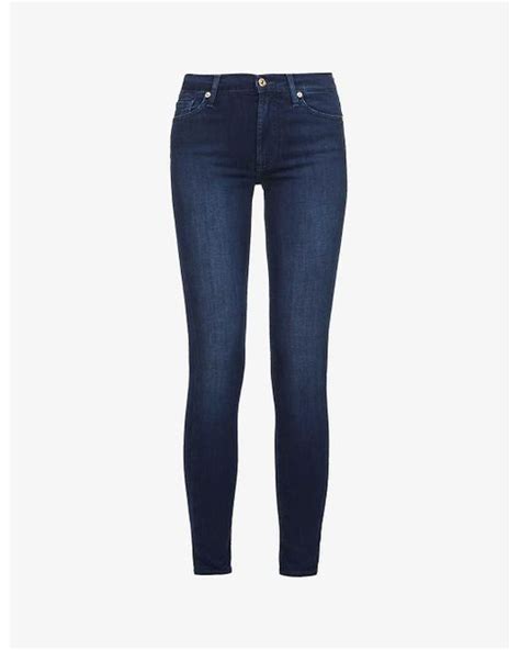 7 For All Mankind Slim Illusion Super Skinny High Rise Jeans In Blue Lyst